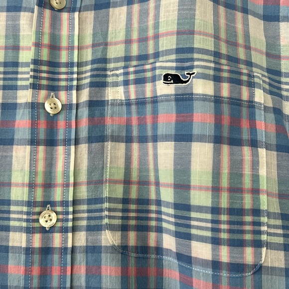Vineyard Vines Slim Fit Tucker Plaid Shirt w Logo & Pocket, Cotton, Size XS - Picture 4 of 10